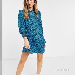 Blue cheetah printed dress